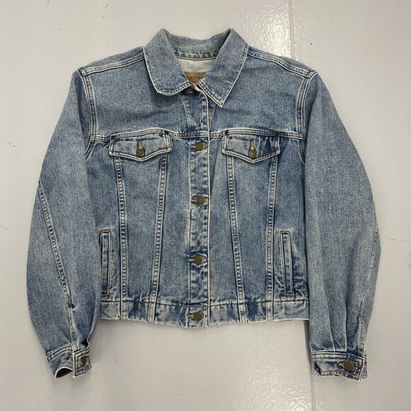 Vintage 90s Liz Claiborne Blue Boxy Denim Jacket - Picture 1 of 3